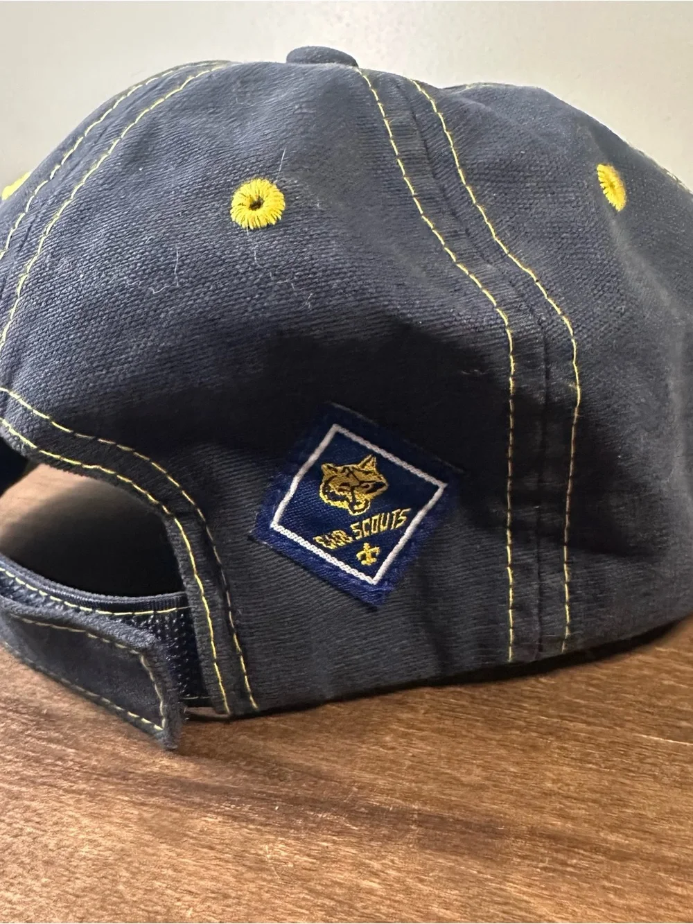 Cub Scouts Hat Cap Baseball Strap Back Youth Blue Yellow Embroidered Wolf Logo